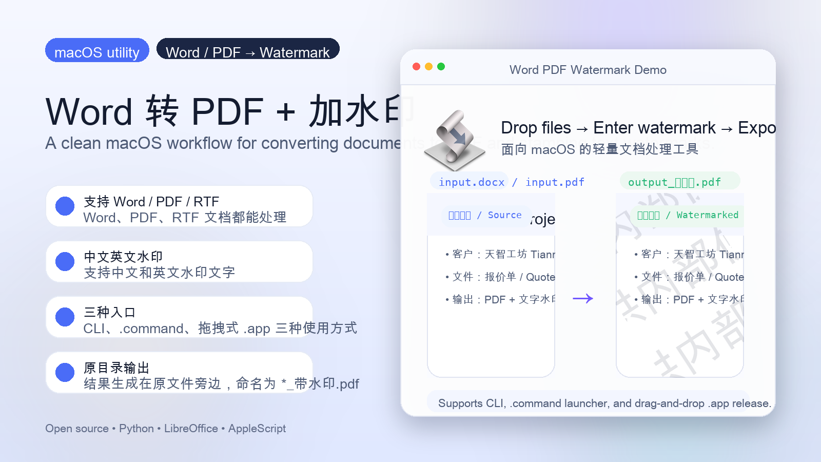 Word PDF Watermark hero preview
